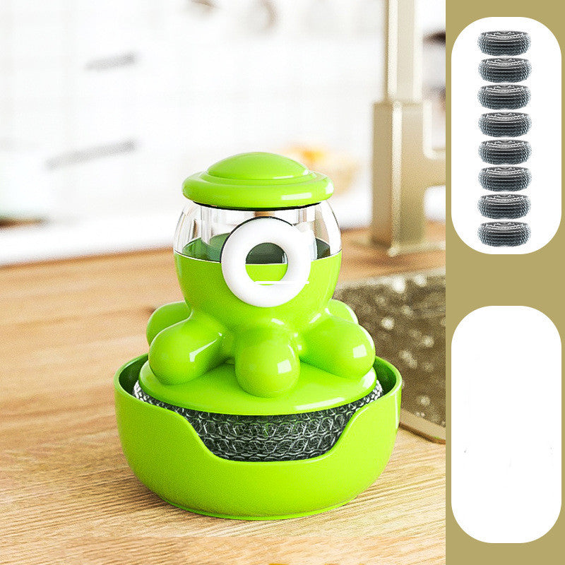 Octopus Pot Soap Dispensing Dish Brush