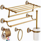 European Style Towel Pendant Set Antique Bath Towel Full Copper Towel Rack Set
