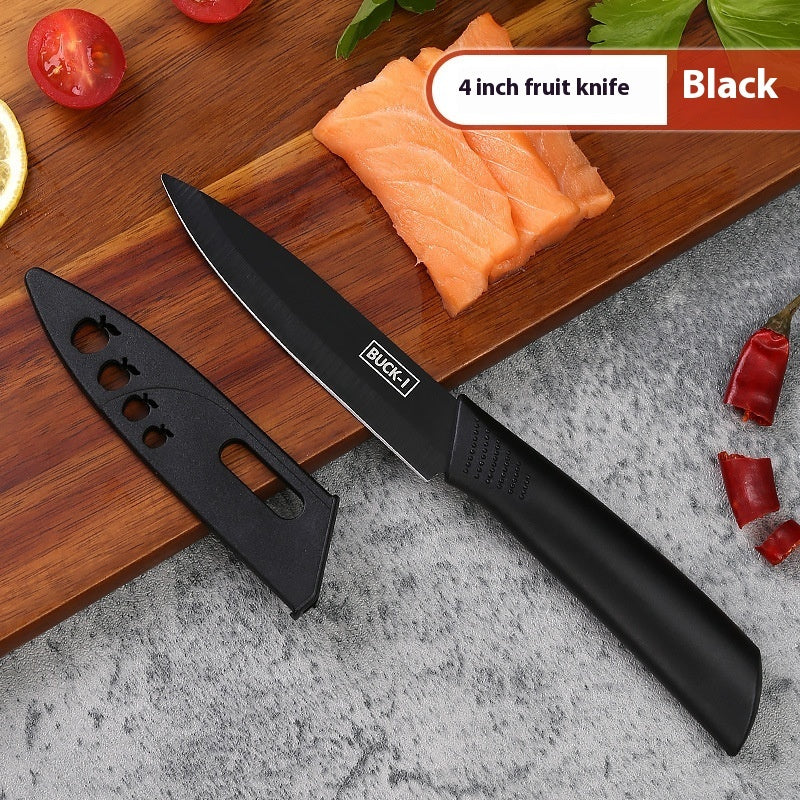 Black Steel Cutting Knife Kitchen Set