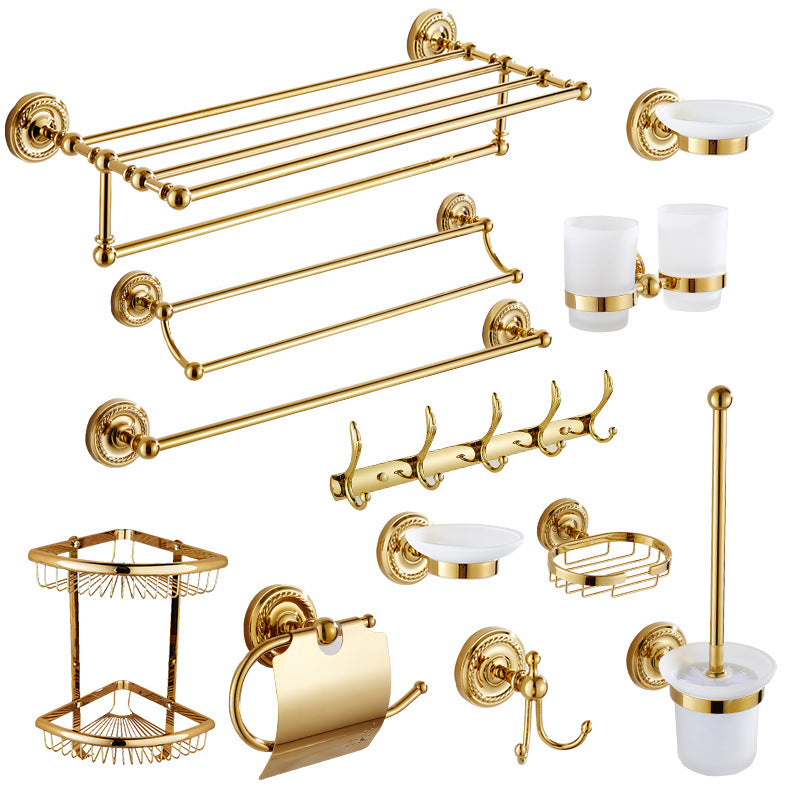 European-style Golden Towel Rack Bath Towel Rack Copper