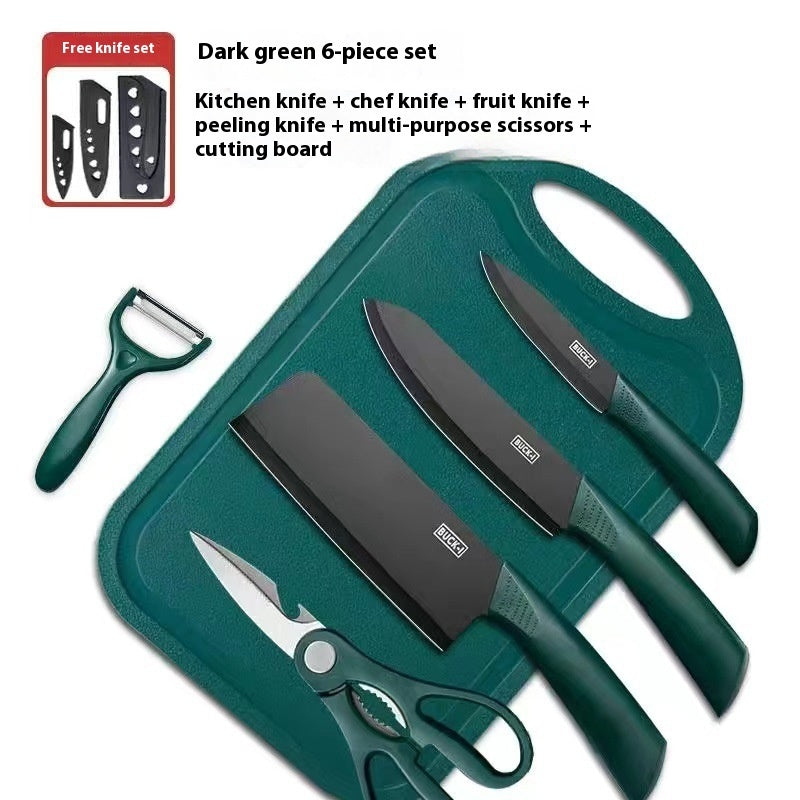 Black Steel Cutting Knife Kitchen Set