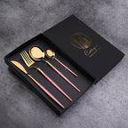 Four-Piece Set, Golden Knife And Fork, Portuguese Western Tableware Set