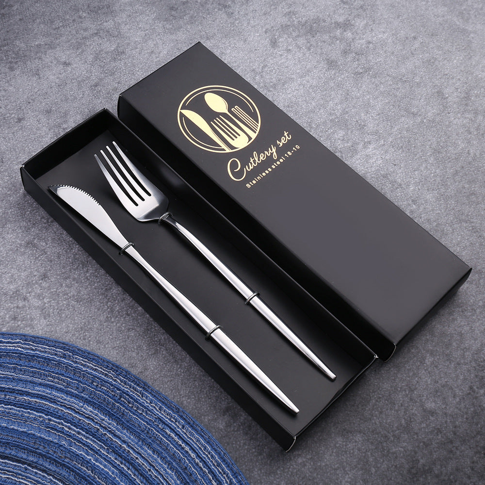 Four-Piece Set, Golden Knife And Fork, Portuguese Western Tableware Set
