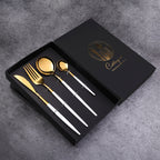 Four-Piece Set, Golden Knife And Fork, Portuguese Western Tableware Set