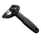 Black can opener on a white background