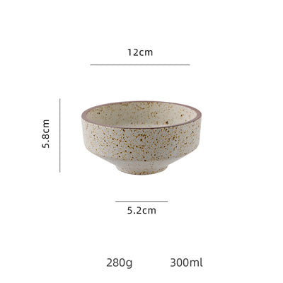 Household Rough Pottery Japanese Style Personality Creative Single Retro Rice Bowl
