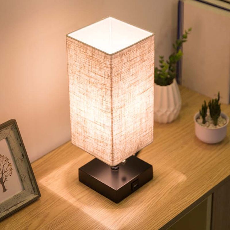 Energy Saving Linen Square Table Lamp