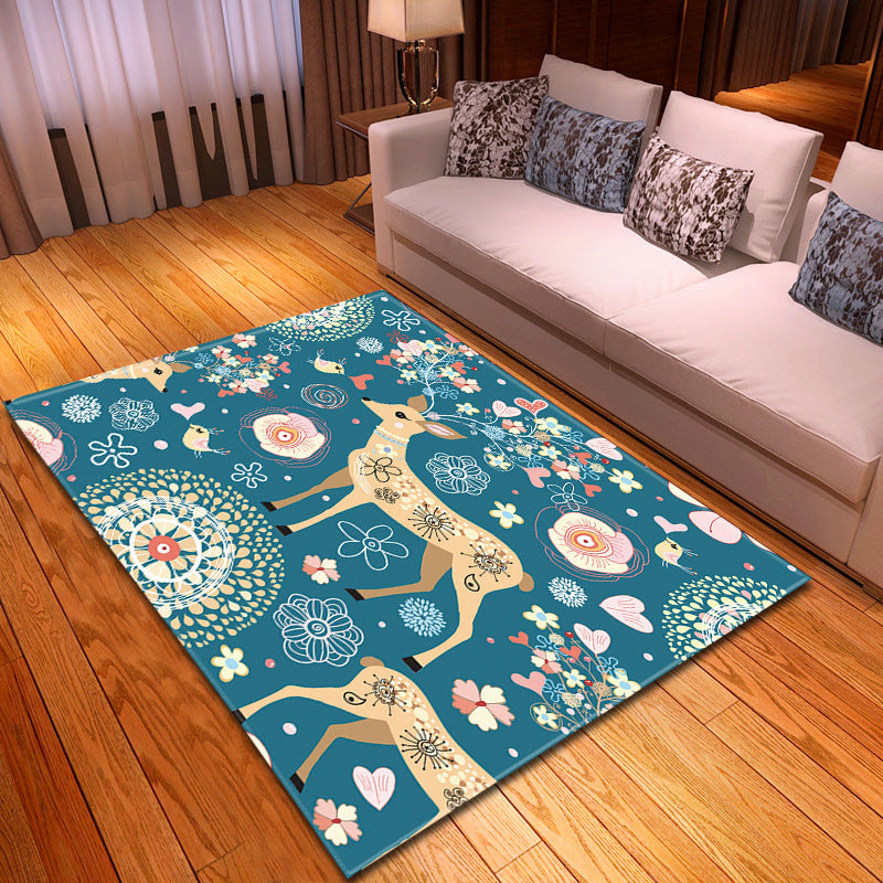 Non-slip Floral Mat for Living Room