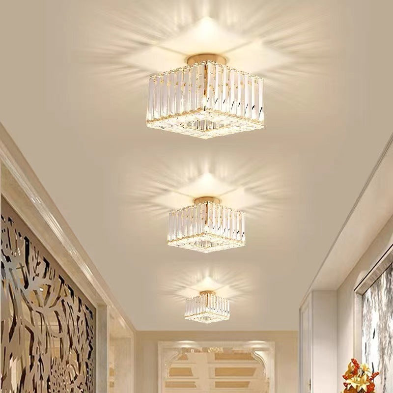Square Crystal Ceiling Light Fixture