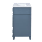 30'' Bathroom Vanity With Ceramic Sink,Solid Wood Frame Bathroom Storage Cabinet With Soft Closing Doors,Retro Style, Blue