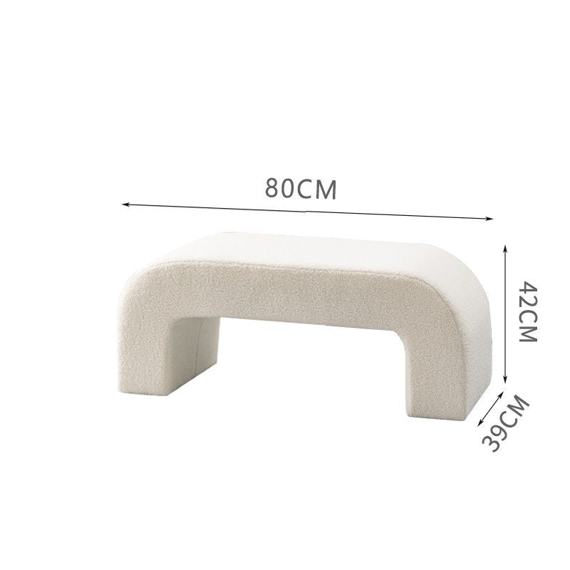 Lamb Velvet Living Room beige sherpa Bench