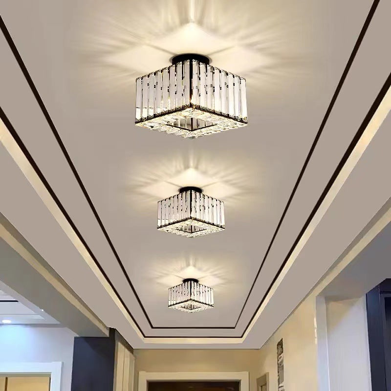 Square Crystal Ceiling Light Fixture