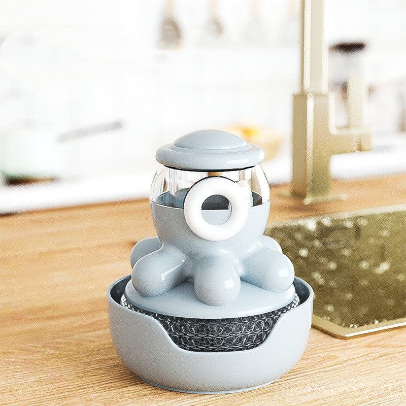 Octopus Pot Soap Dispensing Dish Brush