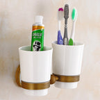 European Style Towel Pendant Set Antique Bath Towel Full Copper Towel Rack Set