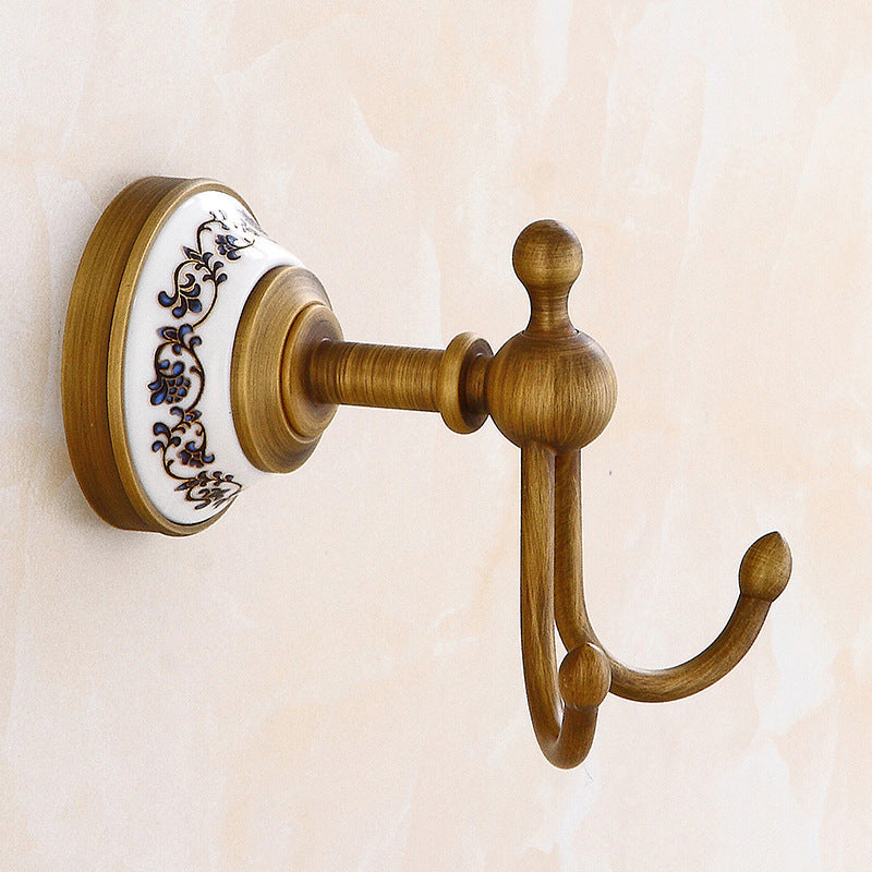 European Style Towel Pendant Set Antique Bath Towel Full Copper Towel Rack Set