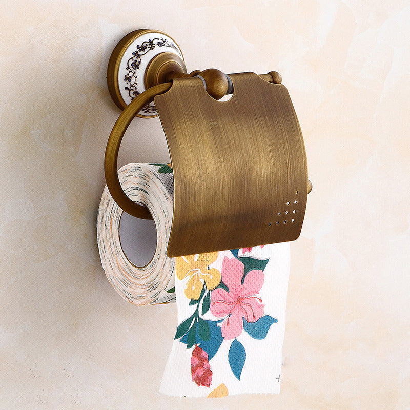 European Style Towel Pendant Set Antique Bath Towel Full Copper Towel Rack Set