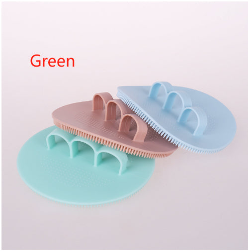 Silicone Bath Brush Pure Silicone Soft Facial Brush Three-finger Bath Brush