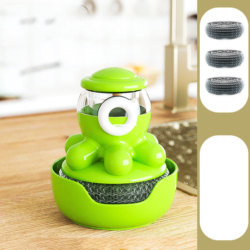 Octopus Pot Soap Dispensing Dish Brush