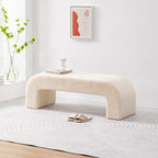 Lamb Velvet Living Room beige sherpa Bench