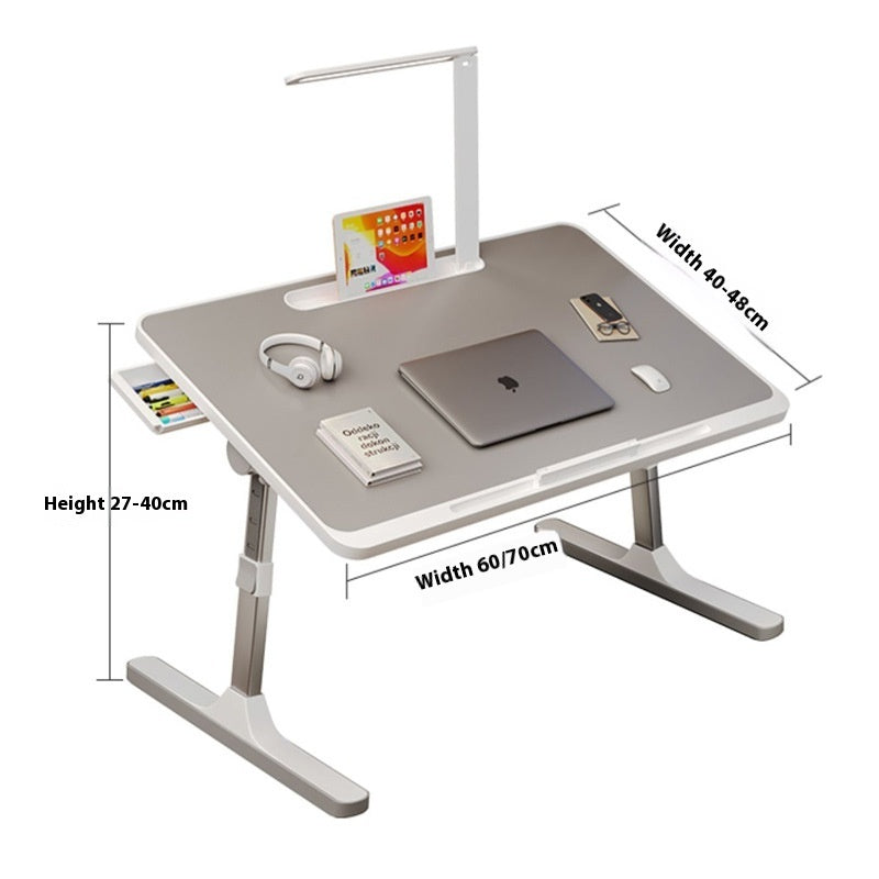 Foldable Laptop Desk or Bed Tray Table With Lamp