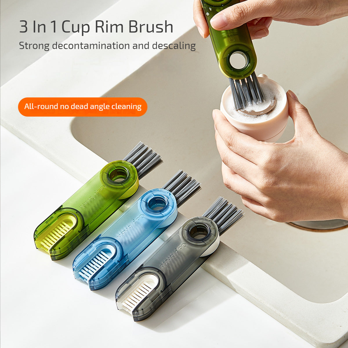 3-in-1 Bottle Cup Lid Brush Straw Cleaner.