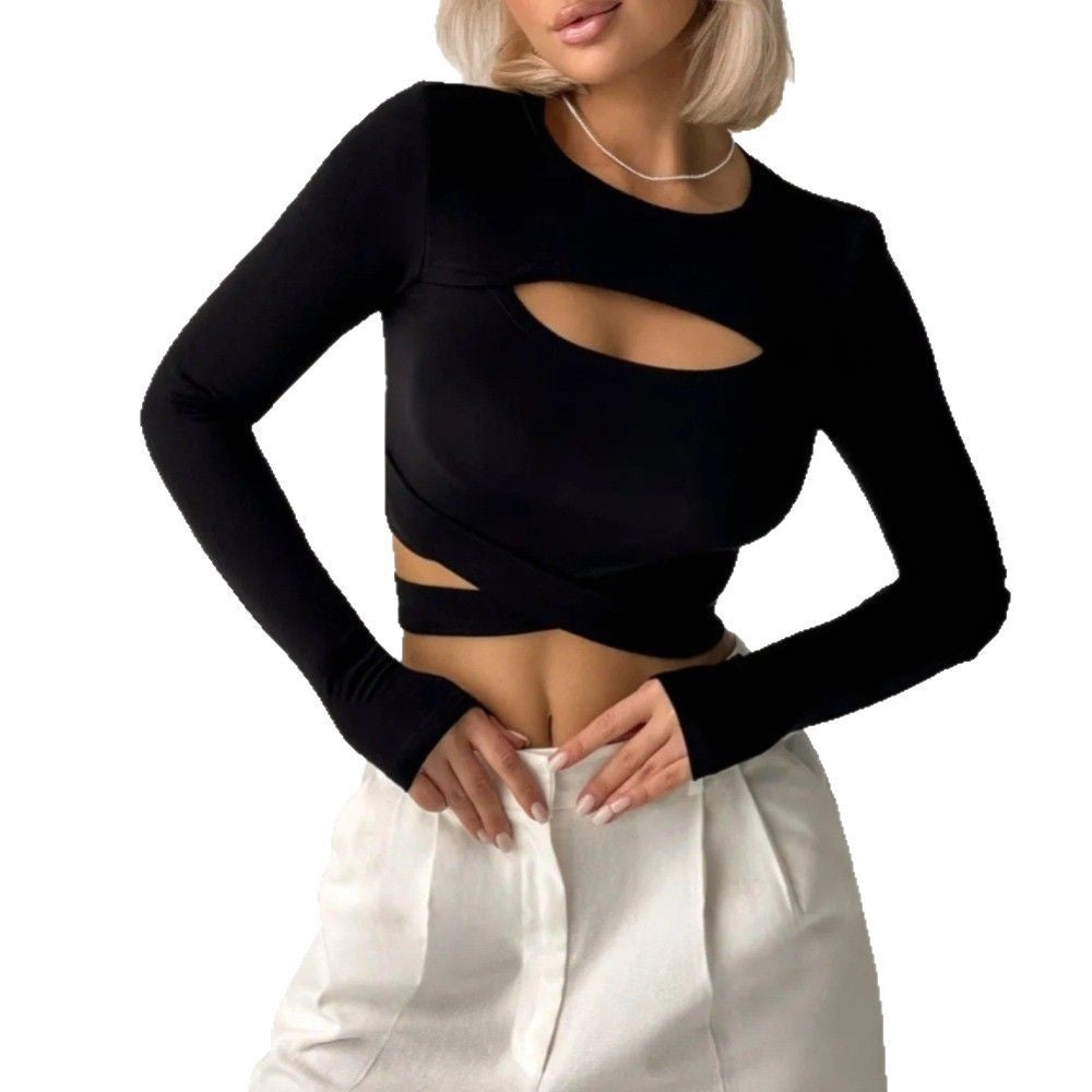 Lunessa – Stijlvolle Croptop met Hollow Design en Bandjes