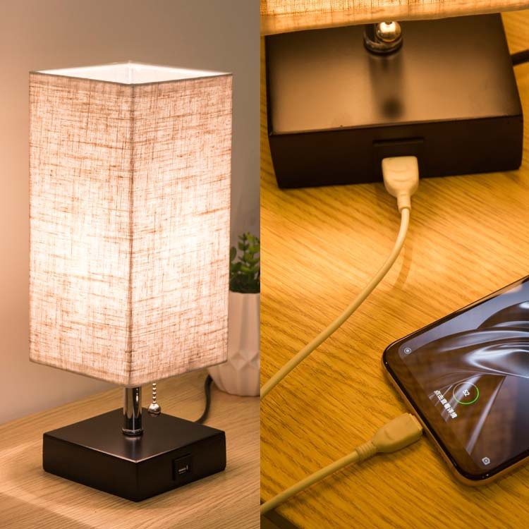 Energy Saving Linen Square Table Lamp