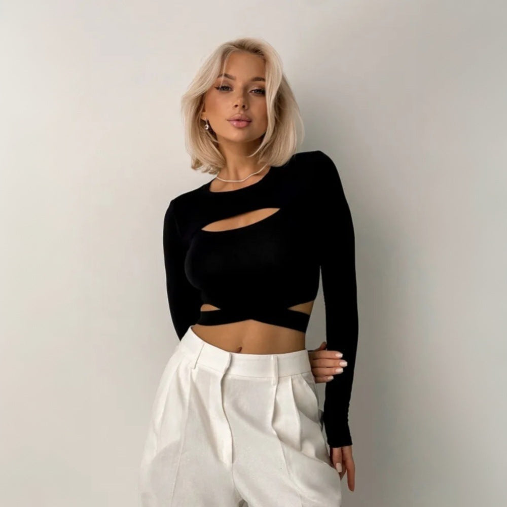 Lunessa – Stijlvolle Croptop met Hollow Design en Bandjes