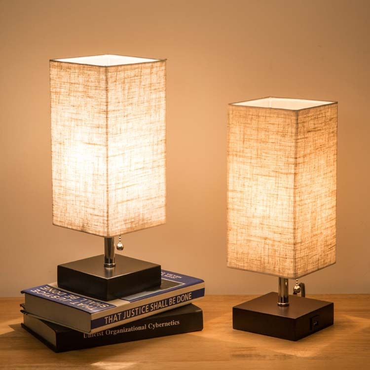 Energy Saving Linen Square Table Lamp