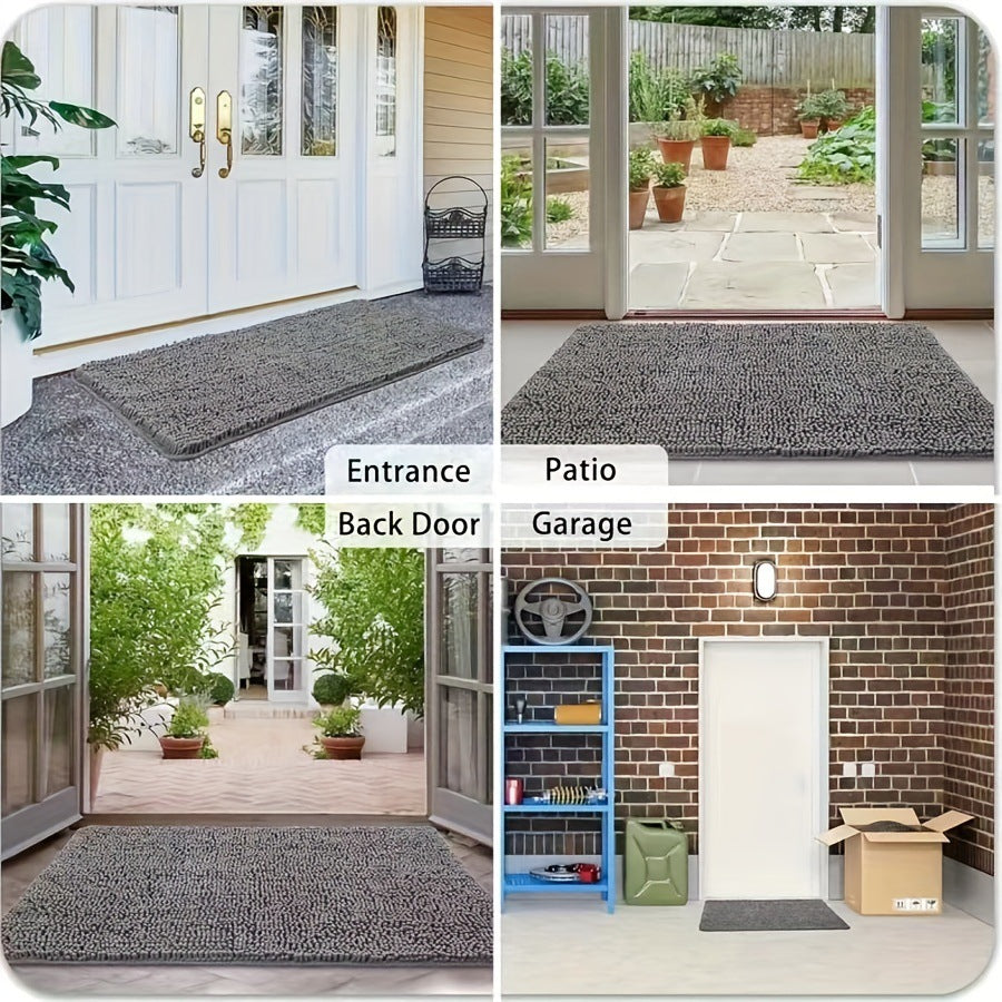 Pet Chenille Bathroom Door Absorbent Floor Mat Non-slip