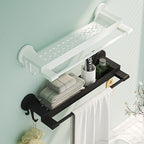 Bathroom Storage Rack Plastic Punch-free Bath Towel Rack