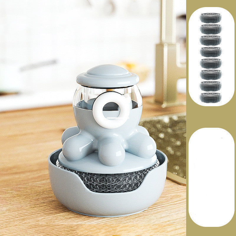 Octopus Pot Soap Dispensing Dish Brush