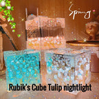 Handmade DIY Tulip Cube Mirror Lamp