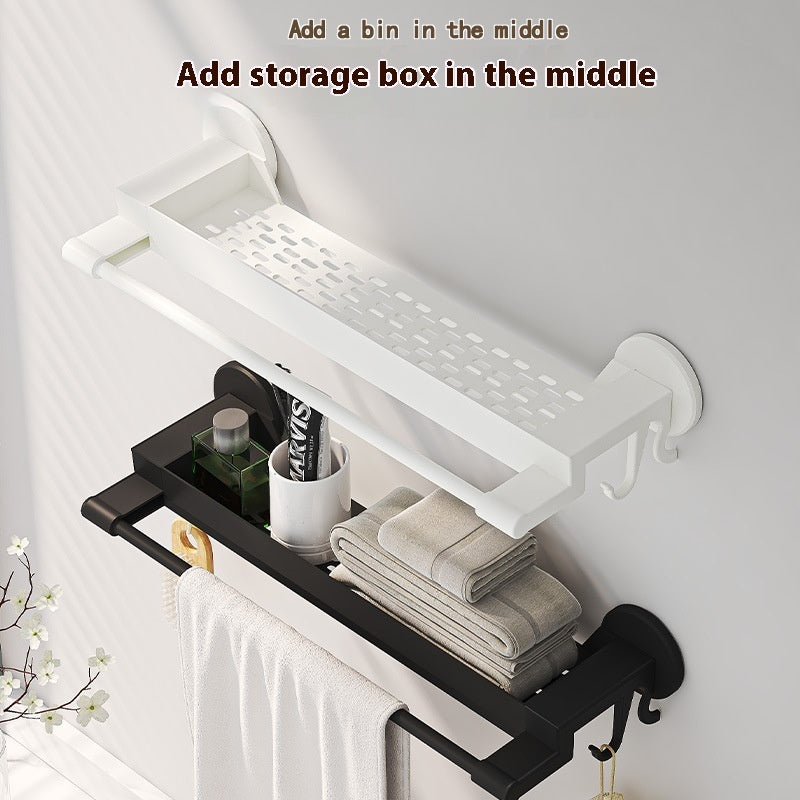 Bathroom Storage Rack Plastic Punch-free Bath Towel Rack