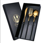 Four-Piece Set, Golden Knife And Fork, Portuguese Western Tableware Set