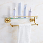 European-style Golden Towel Rack Bath Towel Rack Copper