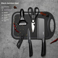 Black Steel Cutting Knife Kitchen Set