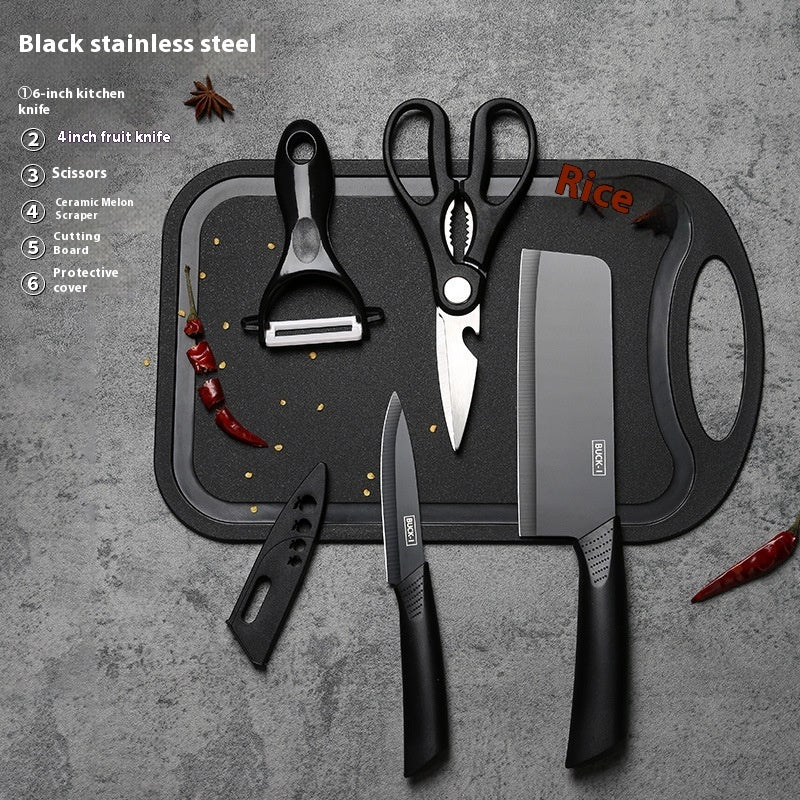 Black Steel Household Tools Kitchen Knife