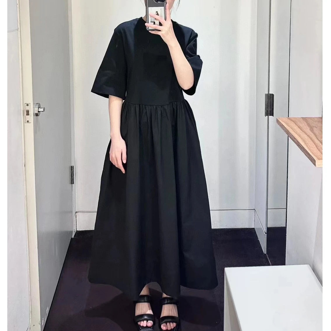 Aureleen – Losvallende Katoenen Jurk in Vintage Stijl