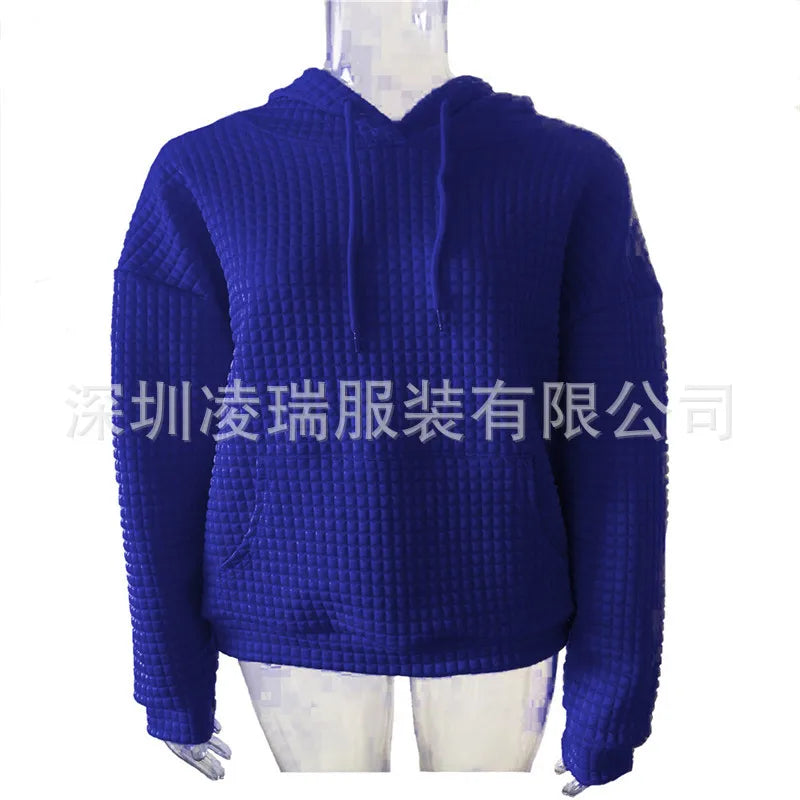 Elvenza – Comfortabele Hoodie met Wafelstructuur en Zak