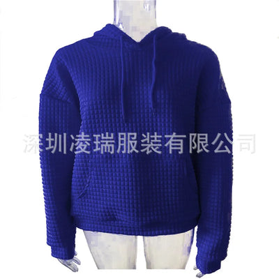 Elvenza – Comfortabele Hoodie met Wafelstructuur en Zak