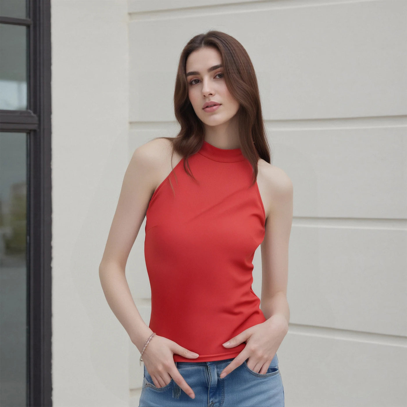 Lirianne – Mouwloos Topje met Trendy Snit