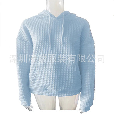 Elvenza – Comfortabele Hoodie met Wafelstructuur en Zak