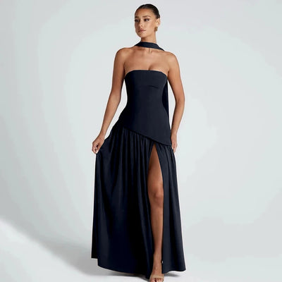 Nyelora – Elegante Open Rug Jurk met Street Chic Flair