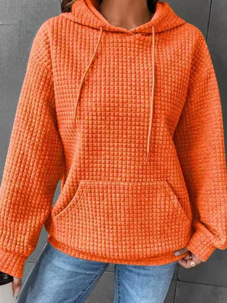 Elvenza – Comfortabele Hoodie met Wafelstructuur en Zak