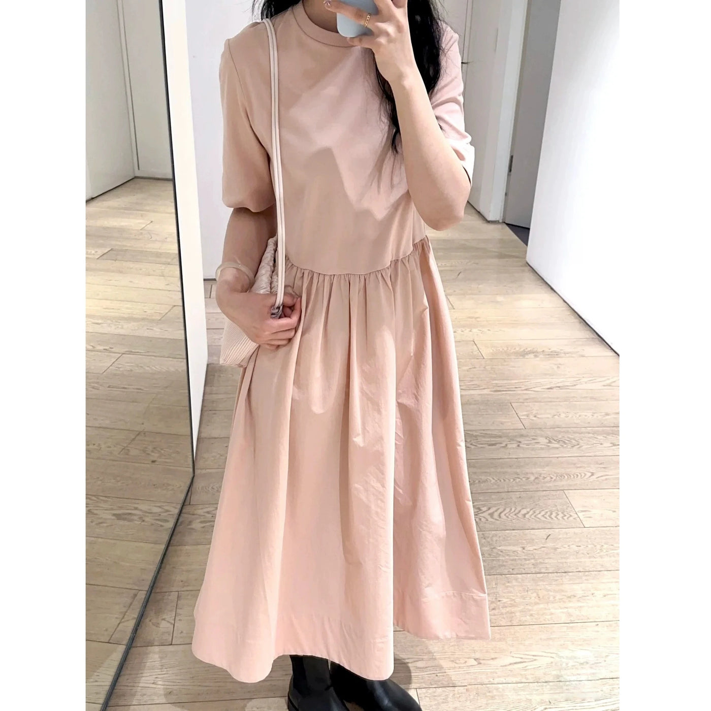 Aureleen – Losvallende Katoenen Jurk in Vintage Stijl