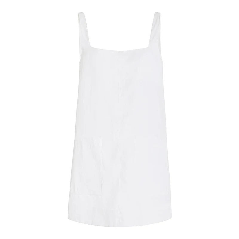 Noevia – Linnen topjes met Vierkante Hals en Zakken