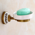 European Style Towel Pendant Set Antique Bath Towel Full Copper Towel Rack Set