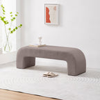 Lamb Velvet Living Room beige sherpa Bench