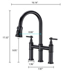 Bridge Kitchen Faucet with a Pull-down Sprayhead